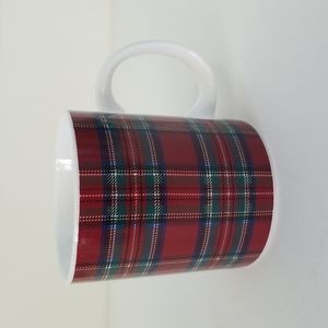Tommy Hilfiger Plaid Red Green Ceramic Coffee Mug